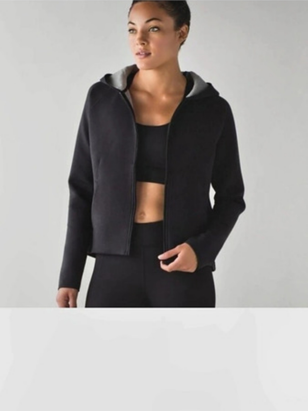 Lululemon Shaped Jacket Expression Black Hooded Jacket